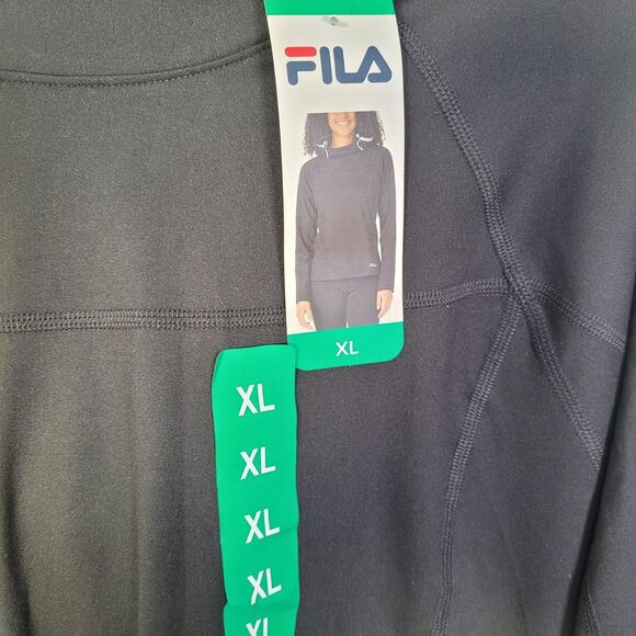 FILA Ladies' Funnel Neck Moisture Wicking Active Training Hoodie Black X-Large - Picture 4 of 10